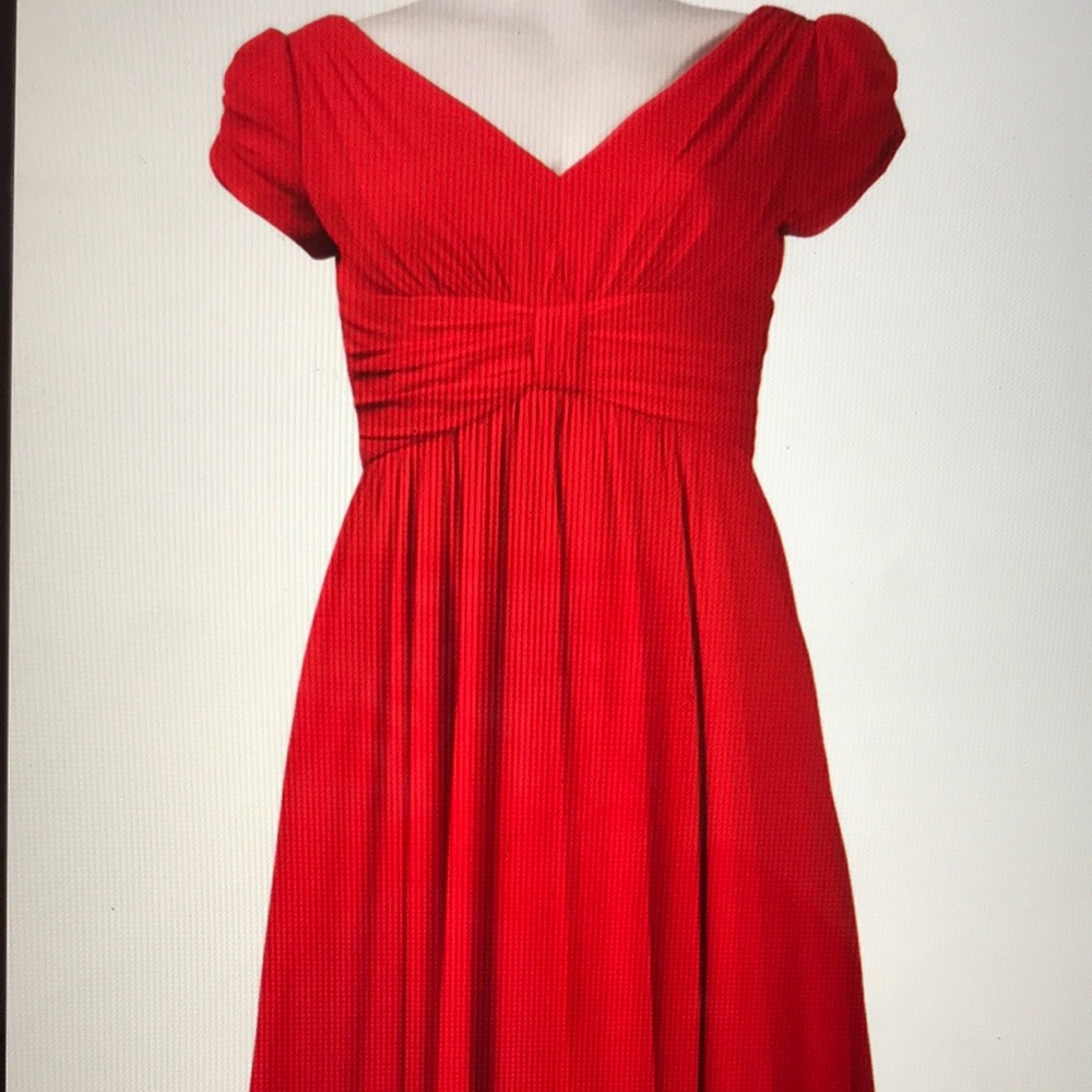 Suzi Chin for Maggy Boutique red silk dress 16P